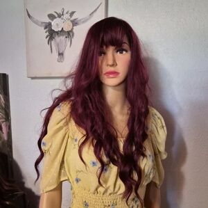 Elegant Wavy Burgundy Wig for Women